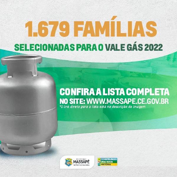 MAIS DE MIL E QUINHETAS FAMÍLIAS BENEFICIADAS COM VALE GAS 2022